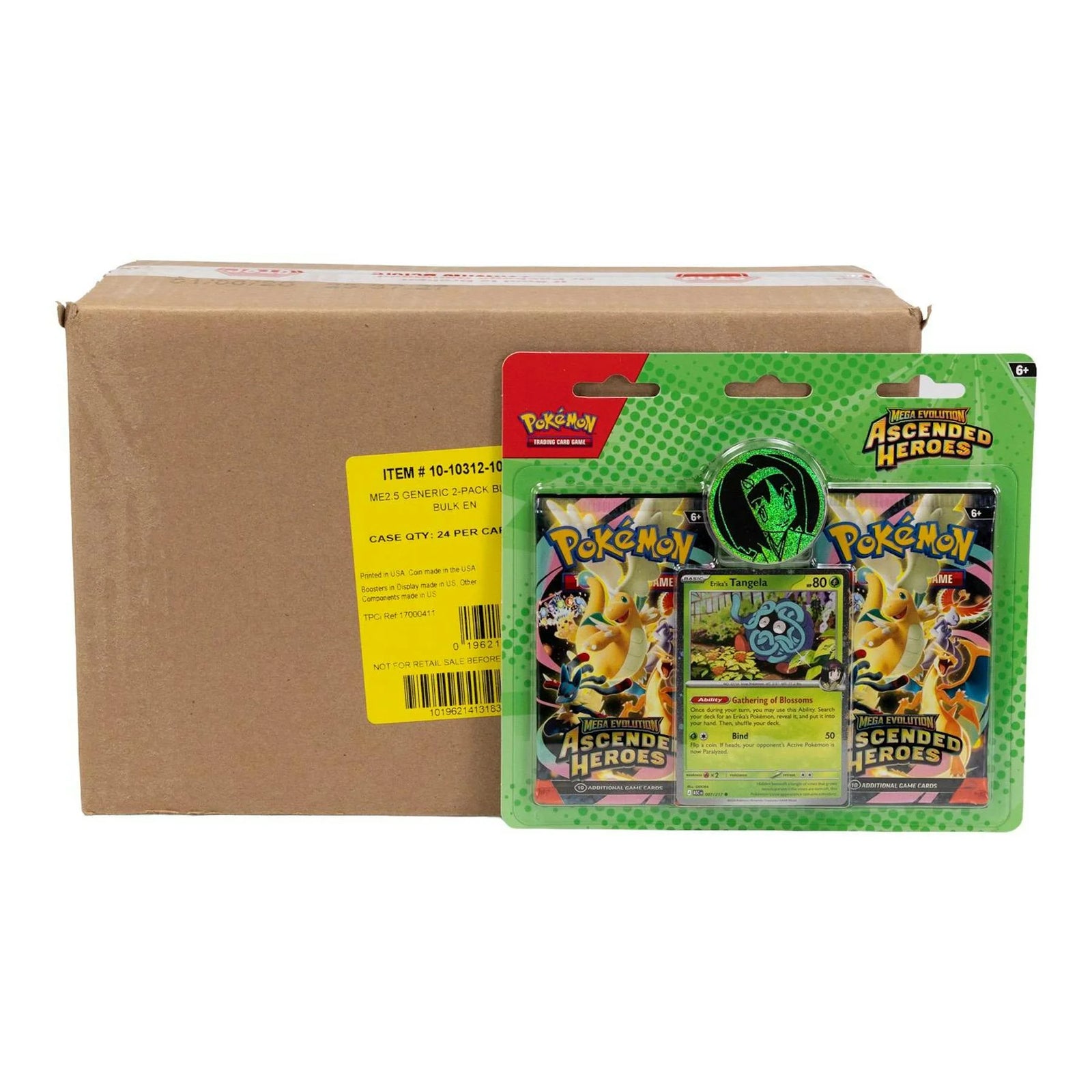 DRAFT - Pokemon Mega Evolution Ascended Heroes Erika/Larry 2-Pack Blister Case | 24 Count