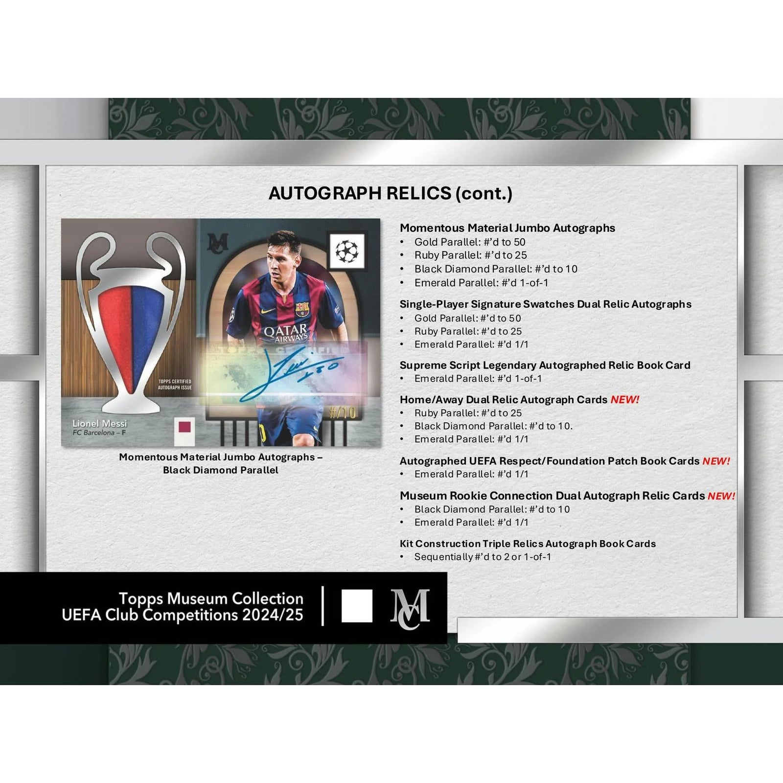DRAFT - 2024/25 Topps UEFA Club Competitions Museum Collection Hobby Box