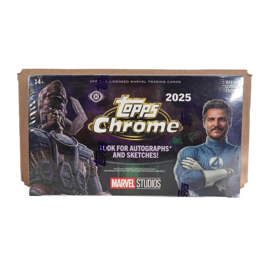DRAFT - 2025 Topps Marvel Studios Chrome Hobby 8-Box Case | SKU BVC10NDQAJ