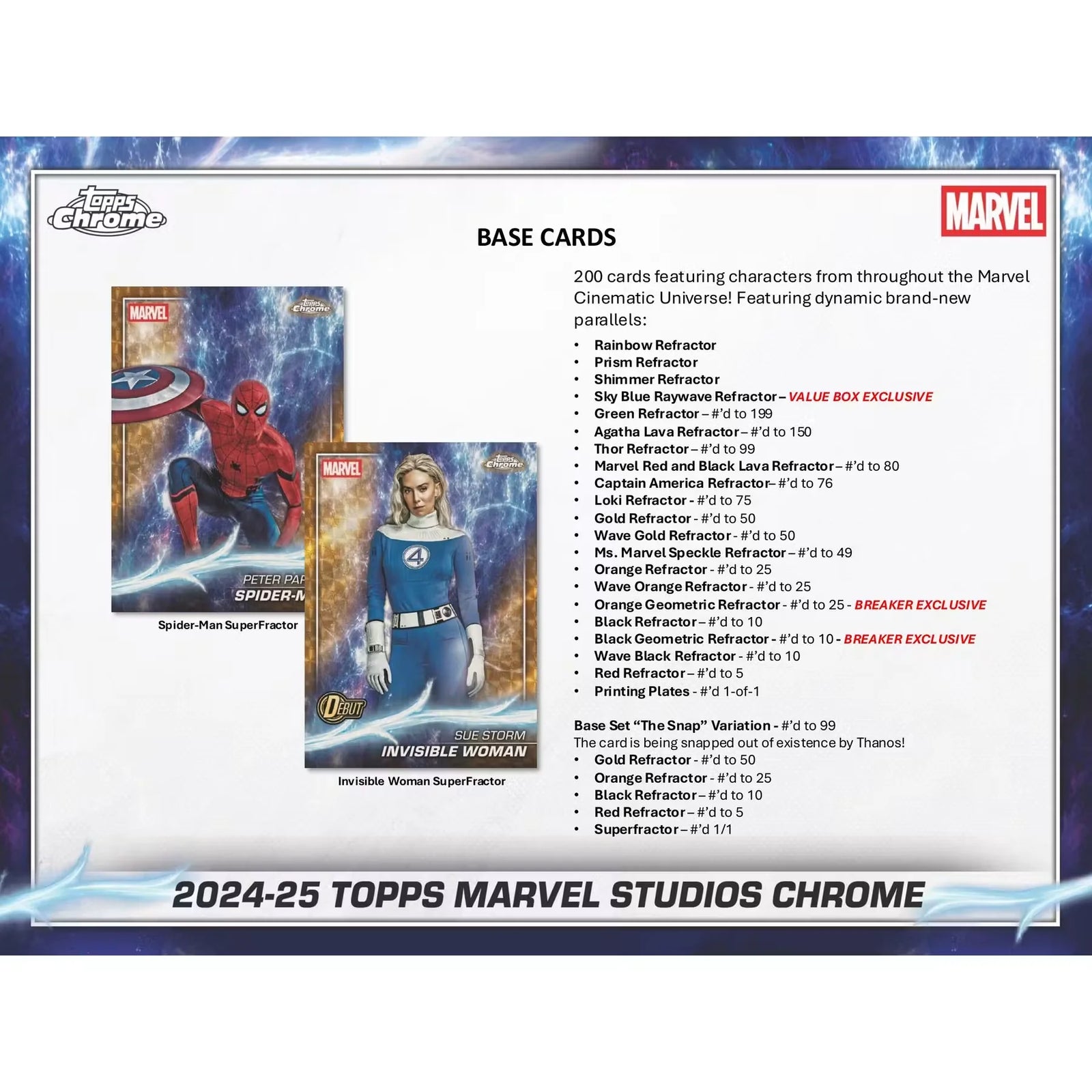 DRAFT - 2025 Topps Marvel Studios Chrome Hobby 8-Box Case | SKU BVC10NDQAJ