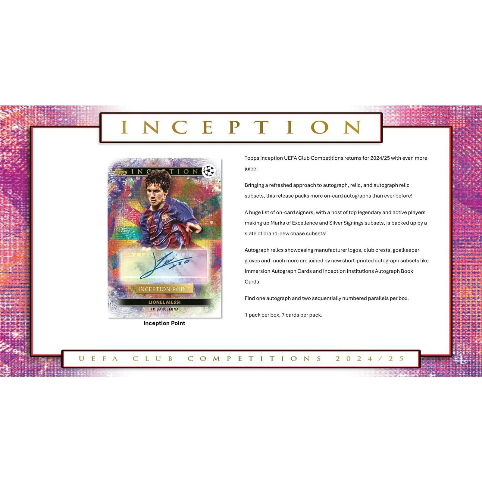 DRAFT - Just In 2024/25 Topps Inception UEFA Club Competitions Soccer Hobby 12-Box Case