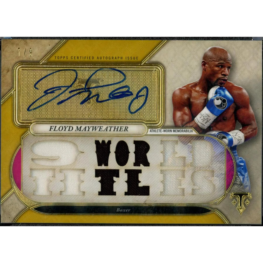 Floyd Mayweather Signed Patch Card | 2017 Topps Triple Threads #TTAR-FM2