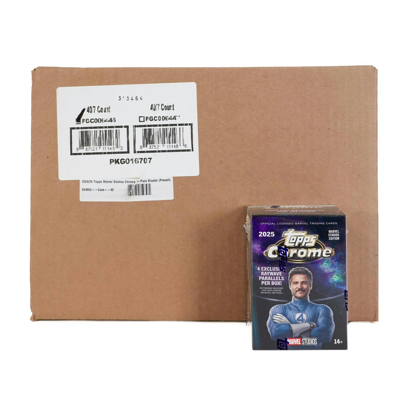 DRAFT - 2025 Topps Marvel Studios Chrome Blaster 40-Box Case | dacardworld:BVC30IYGN0