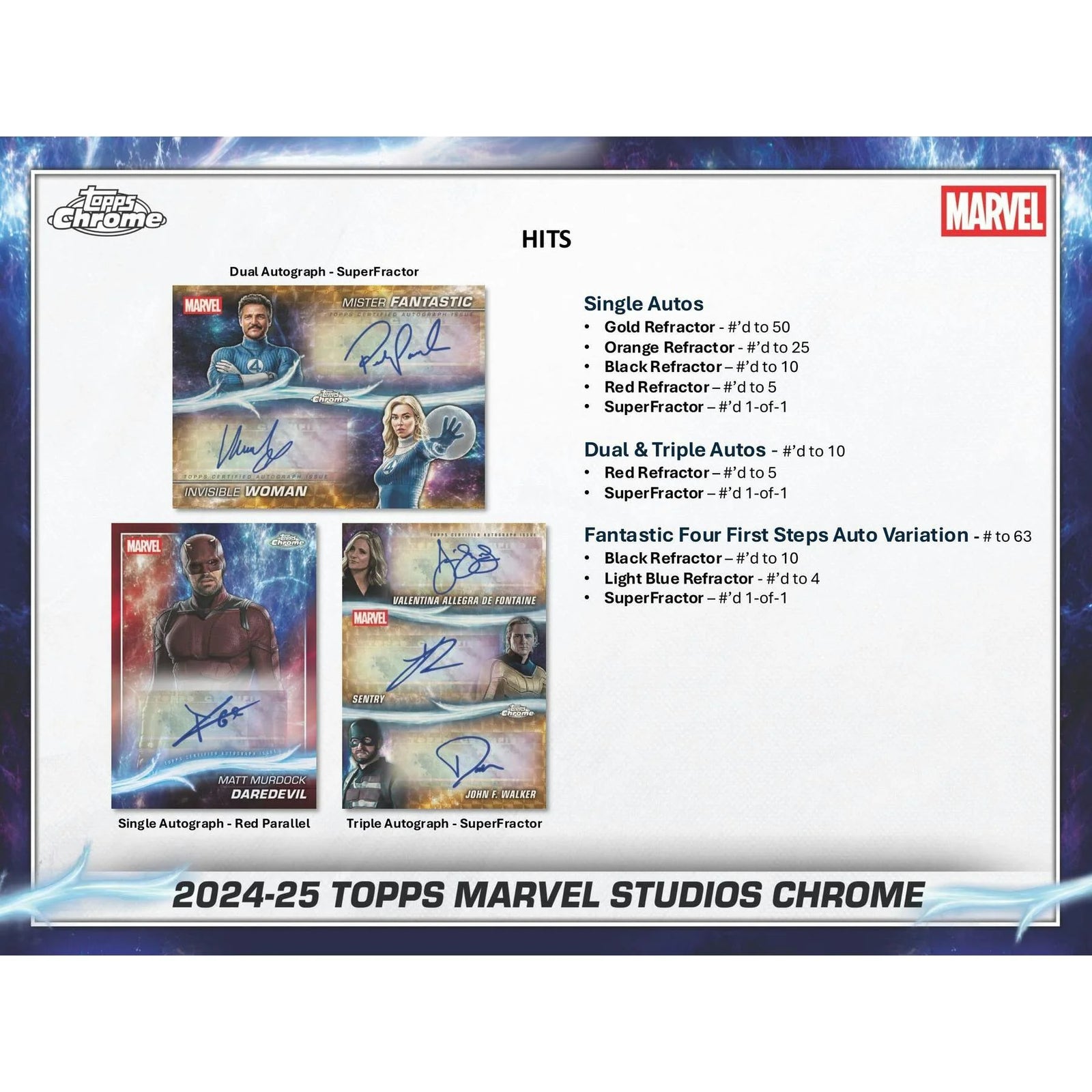 DRAFT - 2025 Topps Marvel Studios Chrome Blaster 40-Box Case | dacardworld:BVC30IYGN0