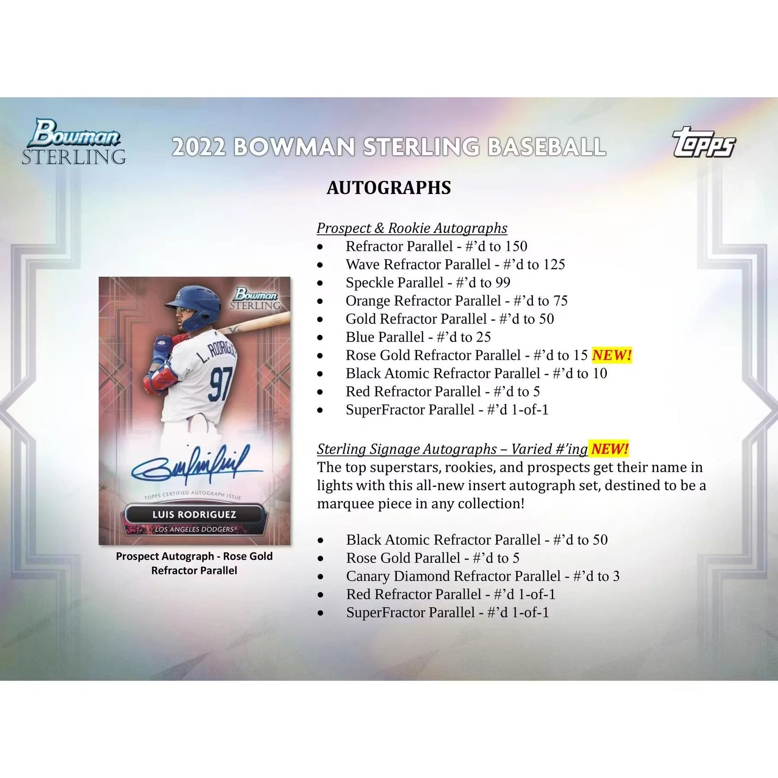 2022 Bowman Sterling Baseball Hobby Box