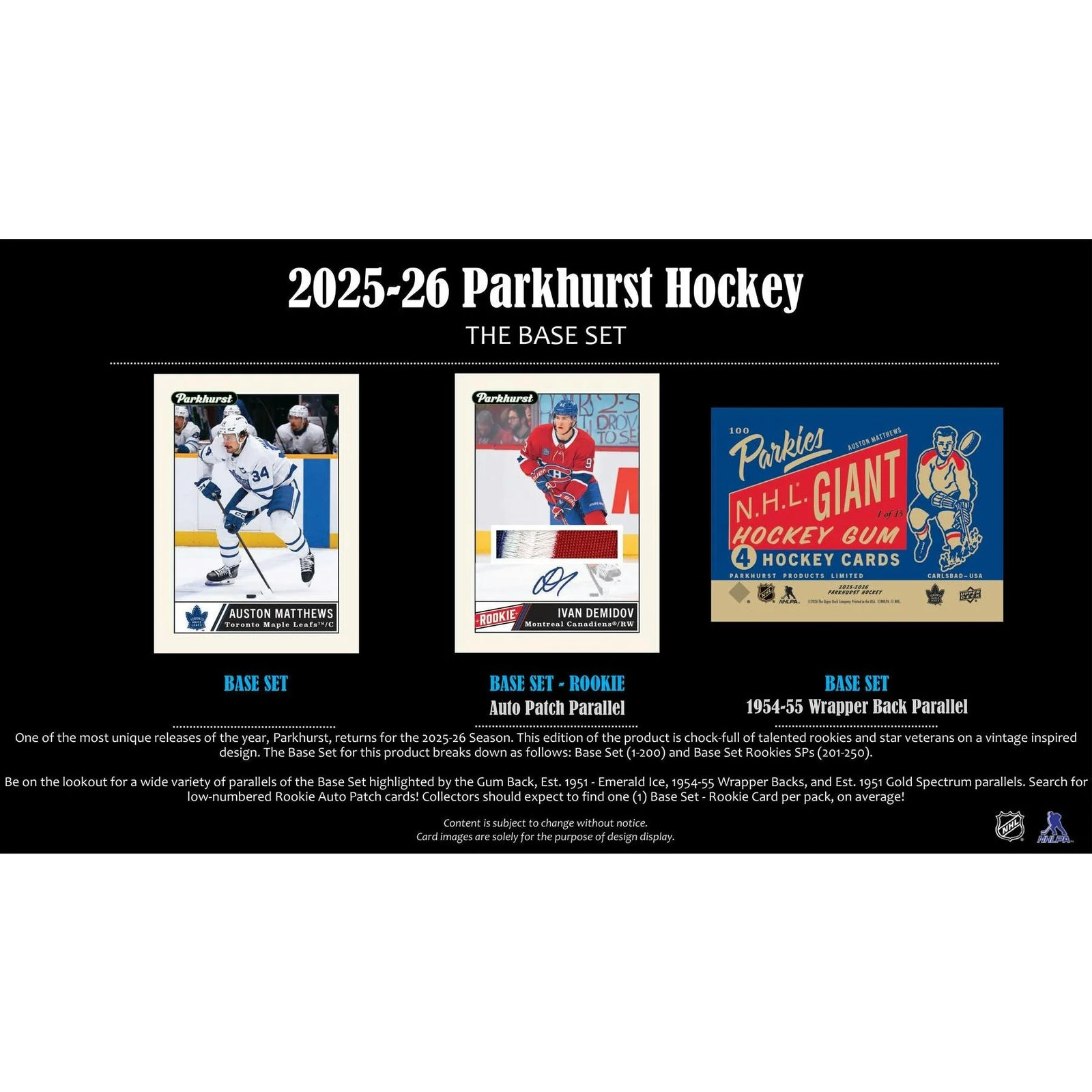 DRAFT - Presell 2025/26 Upper Deck Parkhurst Hockey Hobby 12-Box Case (Presell) Releases Jul. 1st, 2026