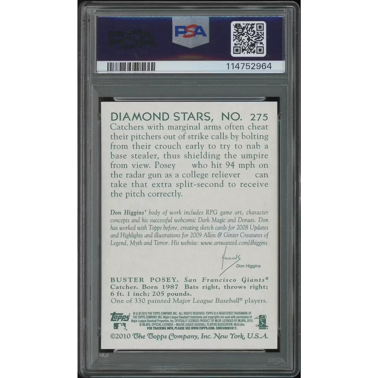 Buster Posey 2010 Topps National Chicle Rookie Card #275 | PSA 10 Gem Mint