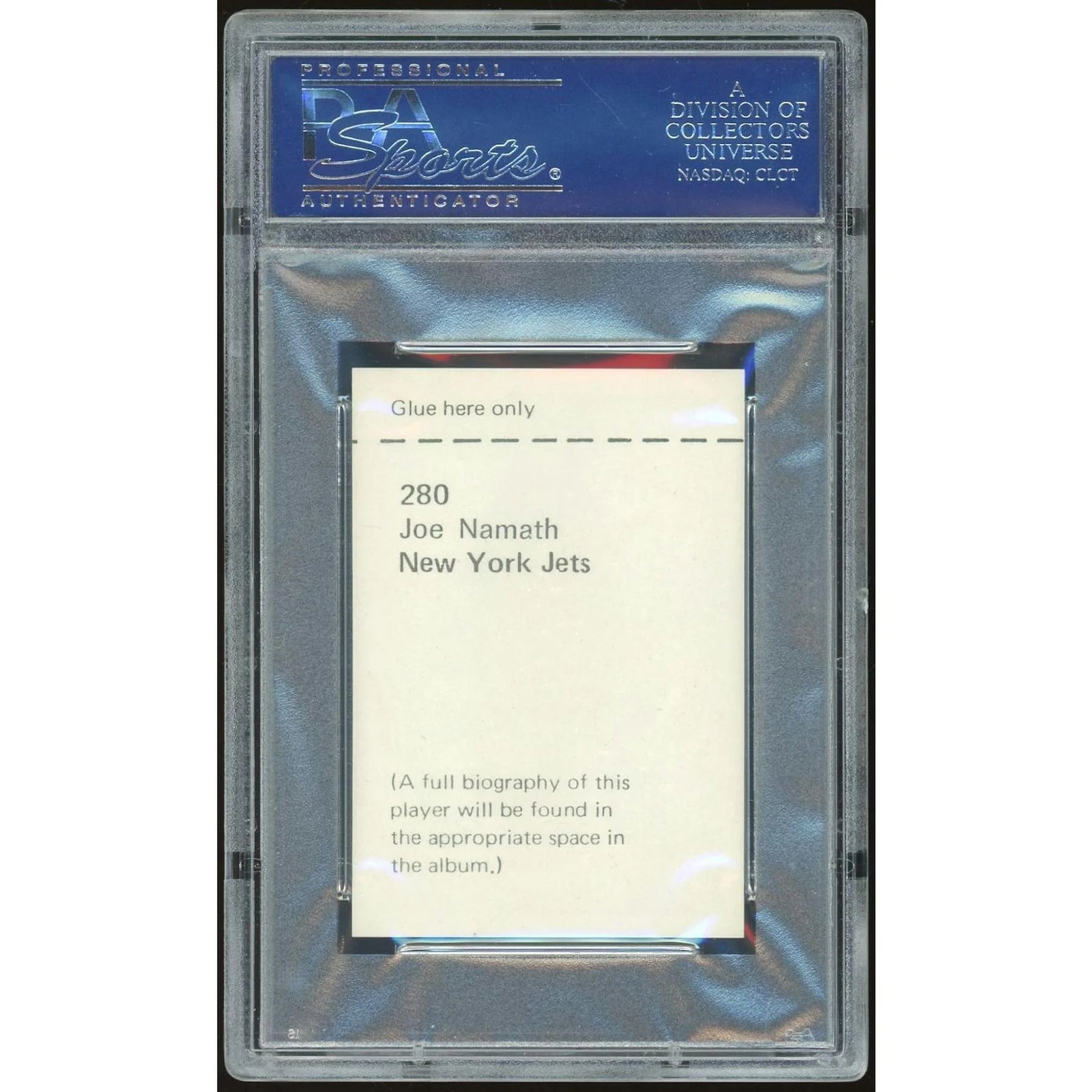 Joe Namath Signed 1972 NFLPA Wonderful World Stamp #280 | PSA 9