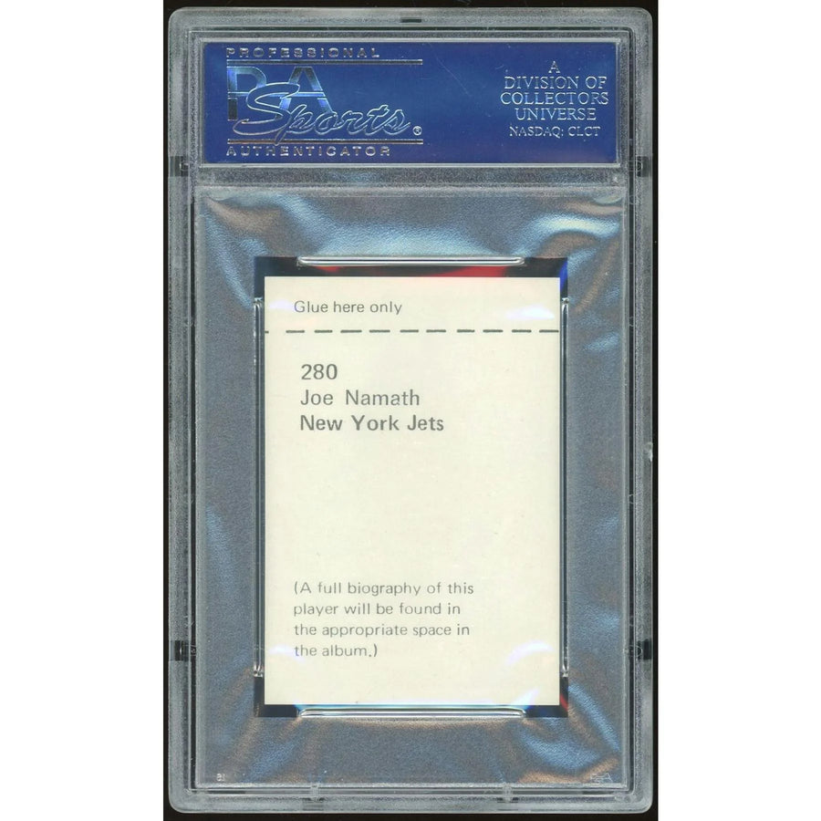 Joe Namath Signed 1972 NFLPA Wonderful World Stamp #280 | PSA 9