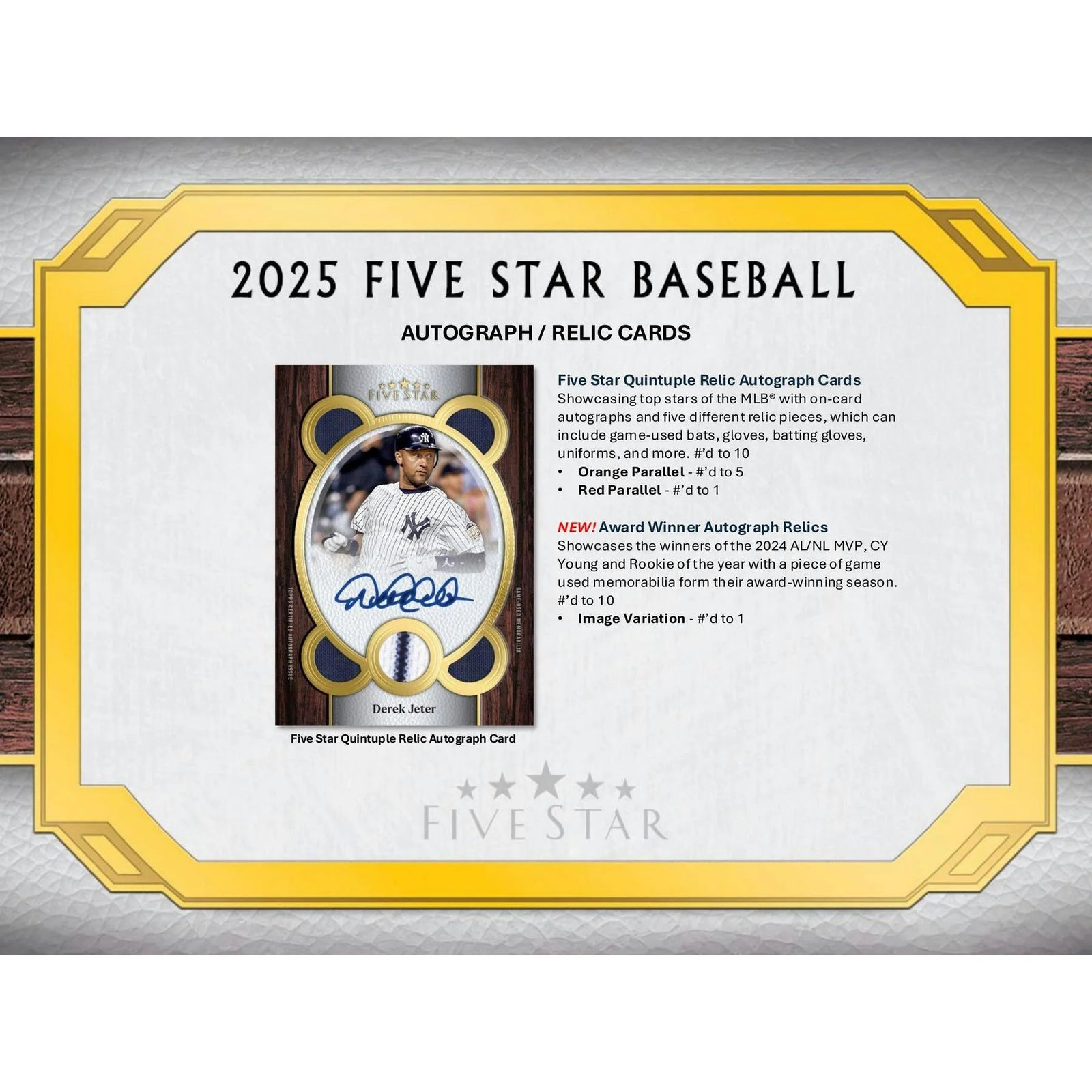 DRAFT - 2025 Topps Five Star Baseball Hobby Box