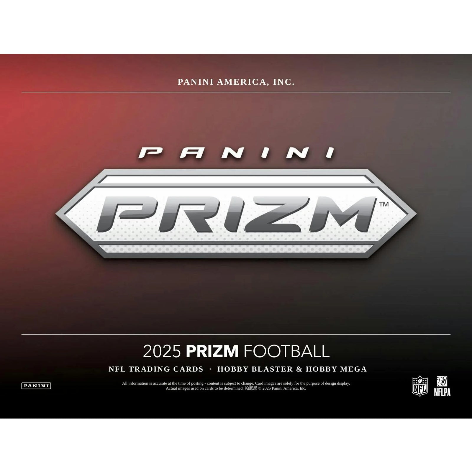 DRAFT - New 2025 Panini Prizm Football Blaster Hobby 20-Box Case