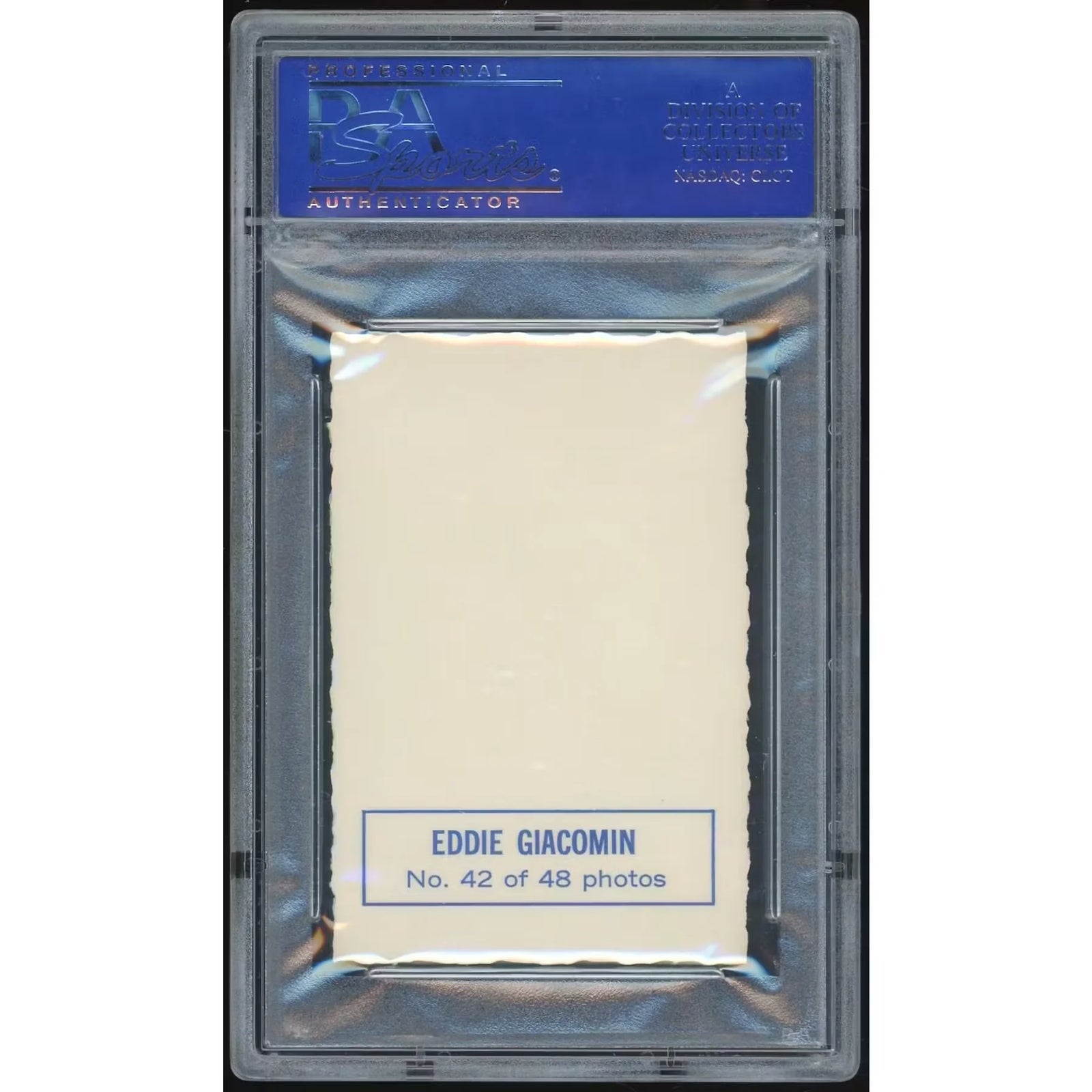 Eddie Giacomin 1970-71 O-Pee-Chee Deckle Edge #42 | PSA 8