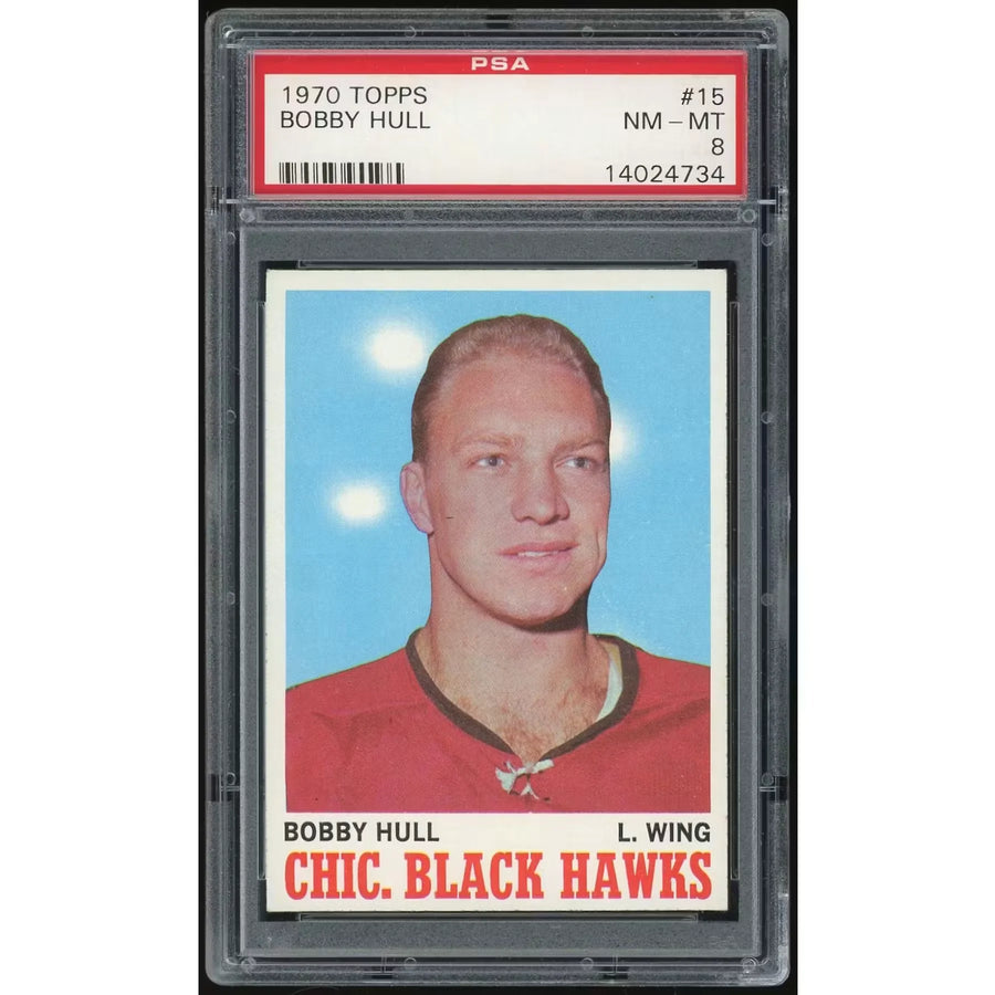 Bobby Hull 1970-71 Topps #15 Hockey Card | PSA 8