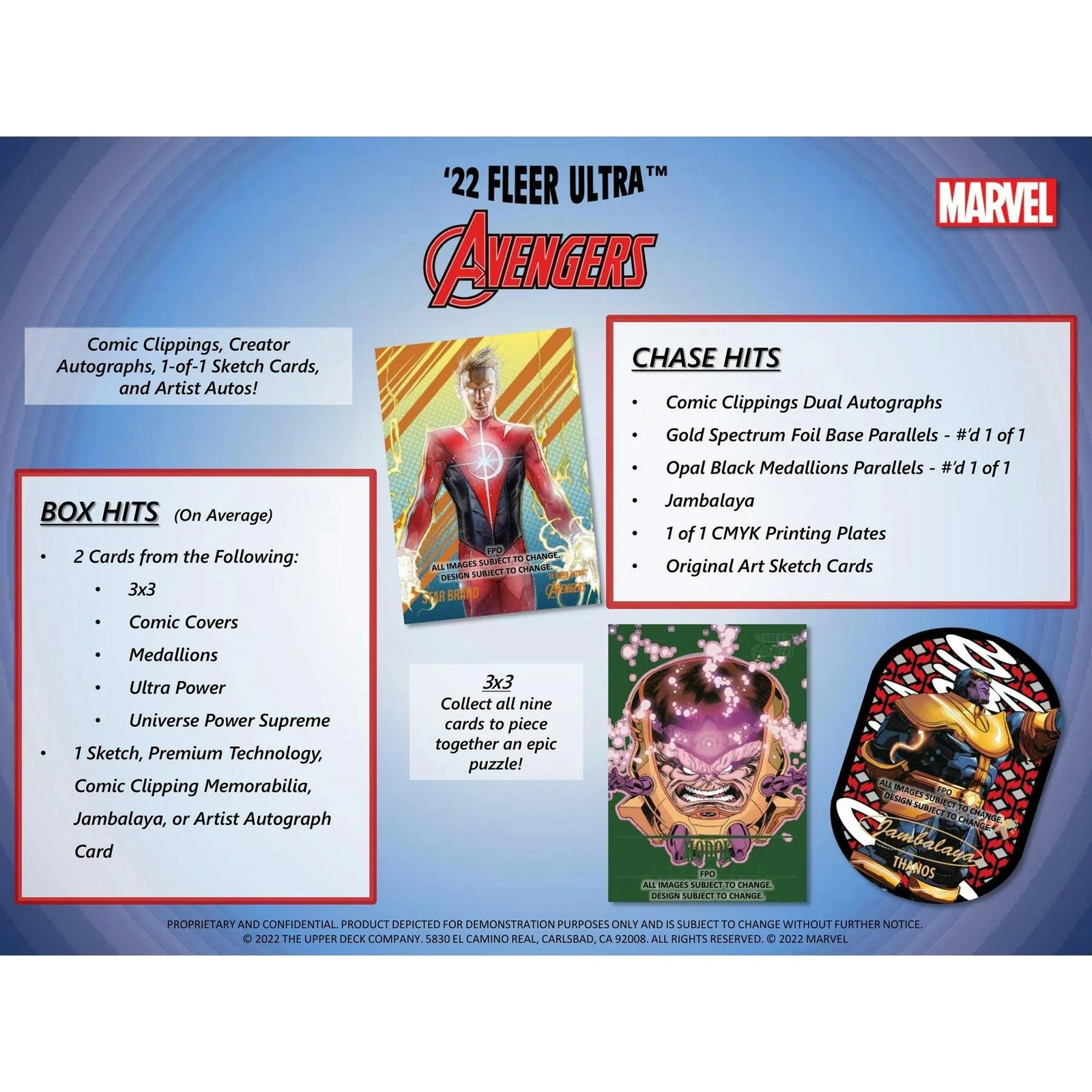 DRAFT - 2022 Upper Deck Marvel Fleer Ultra Avengers Hobby Box