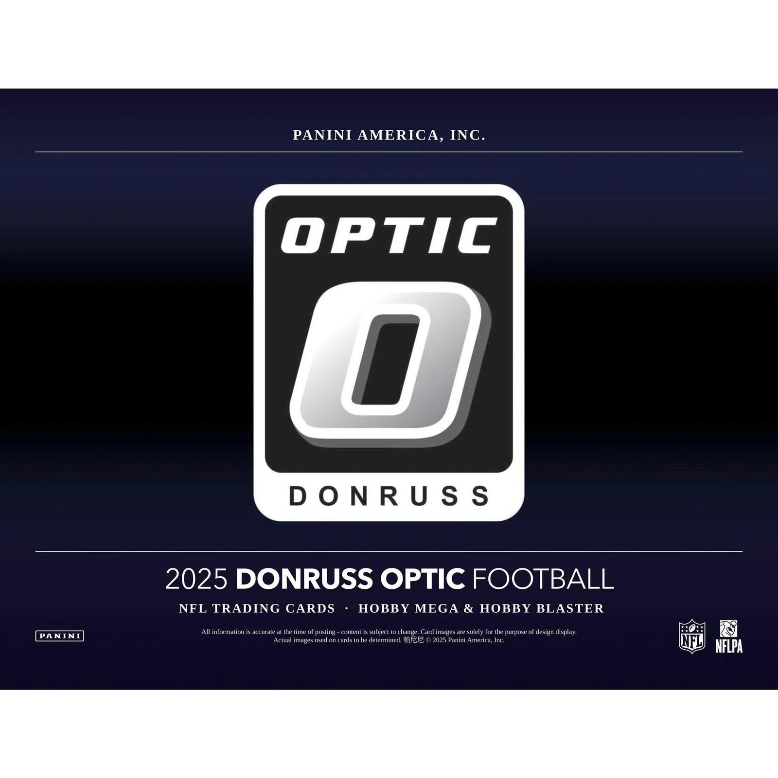 DRAFT - New 2025 Panini Donruss Optic Football Blaster Hobby 20-Box Case (Blue Scope Parallels!)