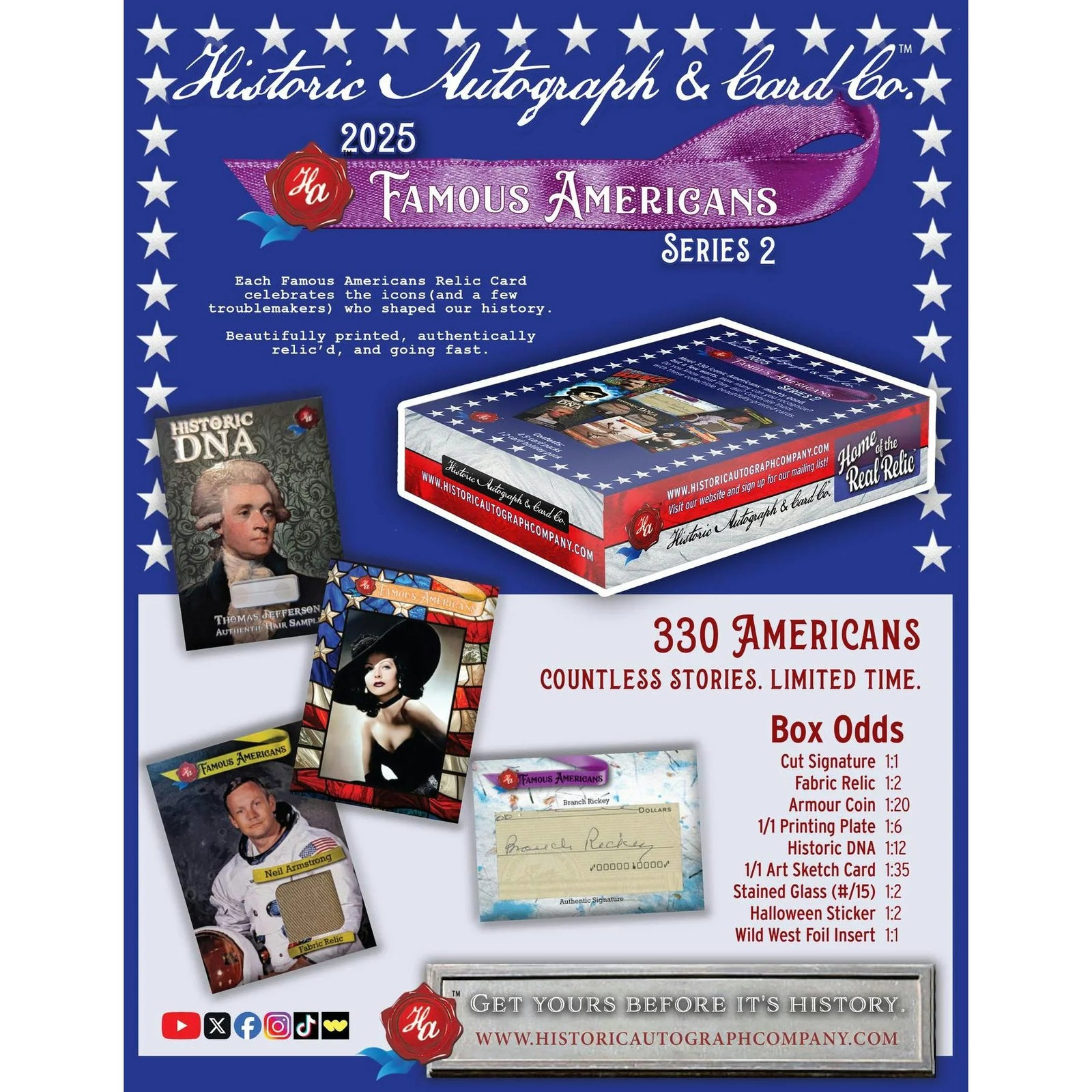 DRAFT - Historic Autographs Famous Americans Series 2 Hobby 24-Box Case