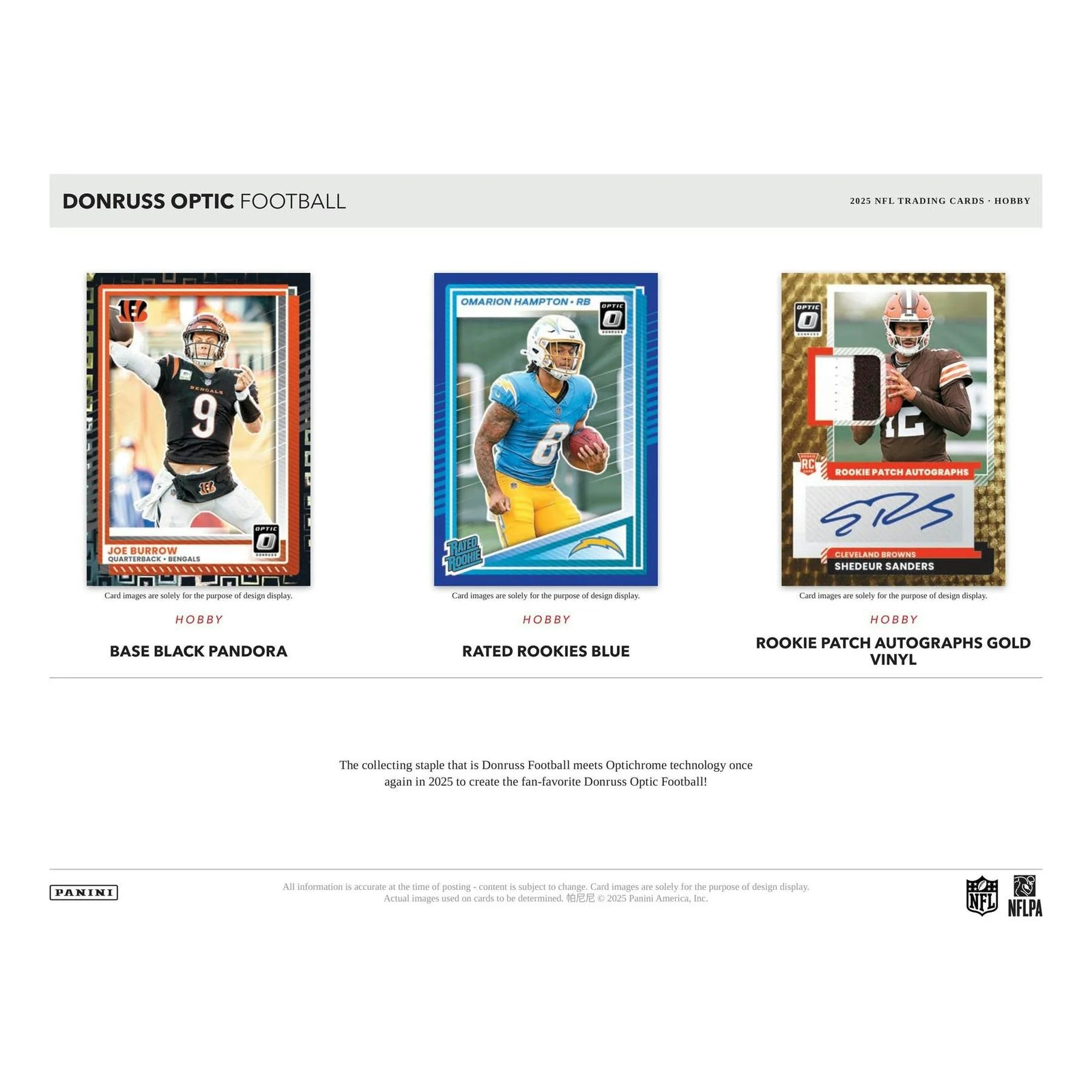 DRAFT - New 2025 Panini Donruss Optic Football Hobby 12-Box Case