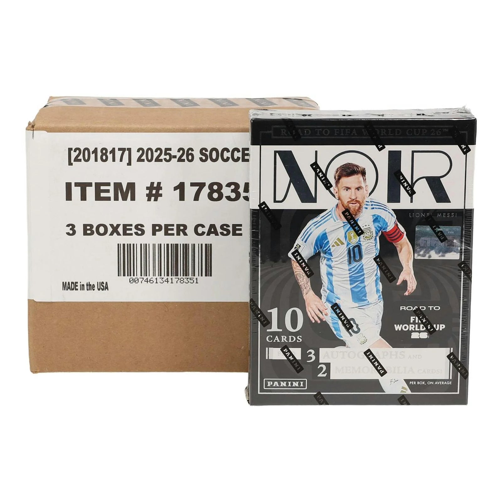 DRAFT - New 2025/26 Panini Noir Road to FIFA World Cup Soccer Hobby 3-Box Case