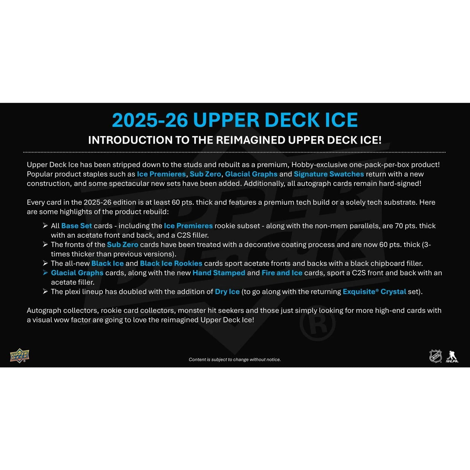 DRAFT - Presell 2025/26 Upper Deck Ice Hockey Hobby Box (Presell) Releases Jul. 15th, 2026