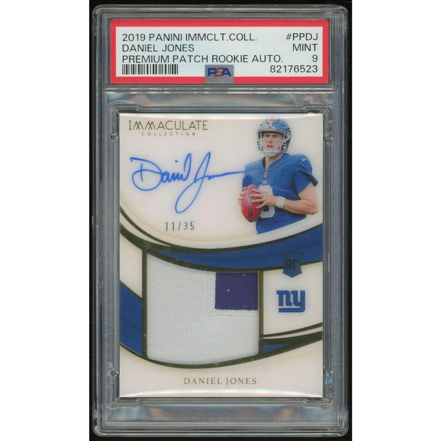 Daniel Jones 2019 Immaculate Collection Premium Patch Rookie Autograph | PSA 9