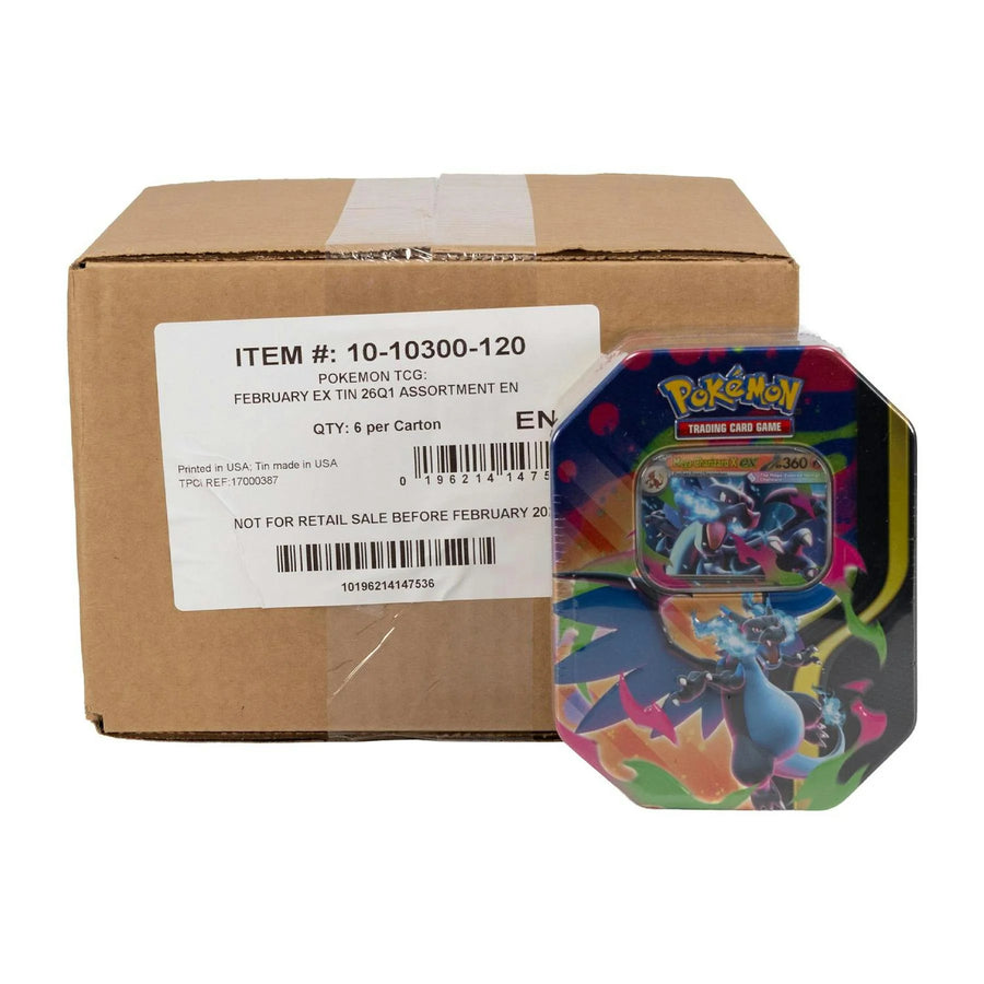 DRAFT - Pokemon Mega Charizard 6-Tin Case | Sealed Booster Box