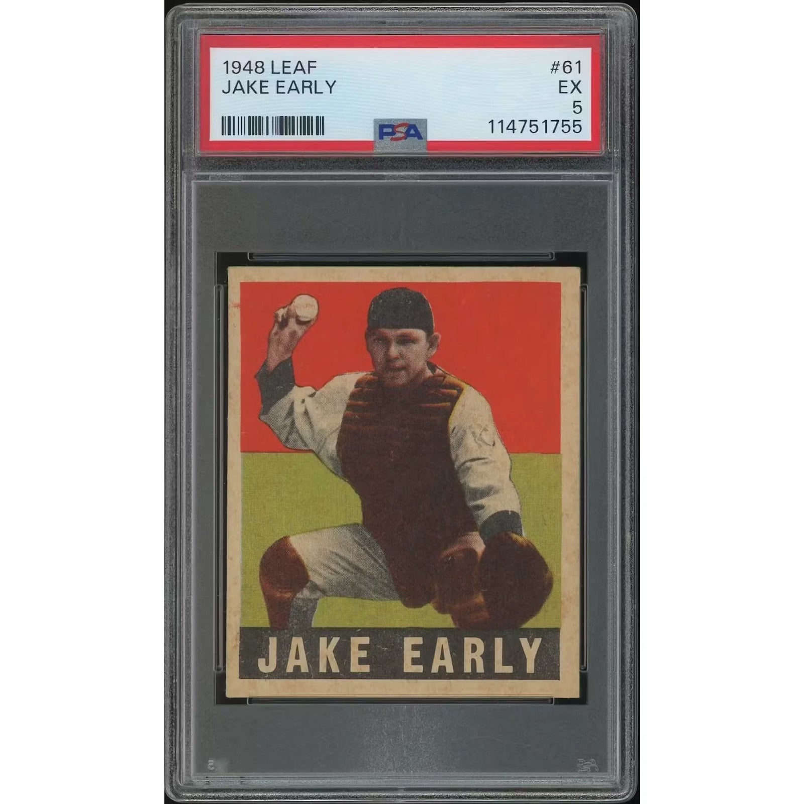 1948 Leaf Baseball #61 Jake Early Rookie Card | PSA 5