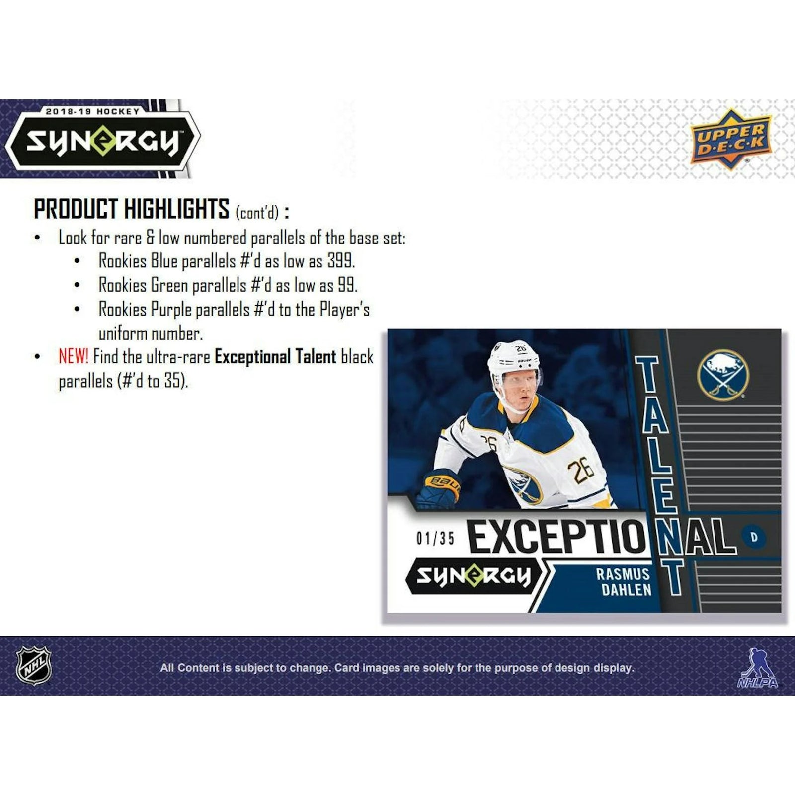 DRAFT - Just In 2018/19 Upper Deck Synergy Hockey Hobby Box