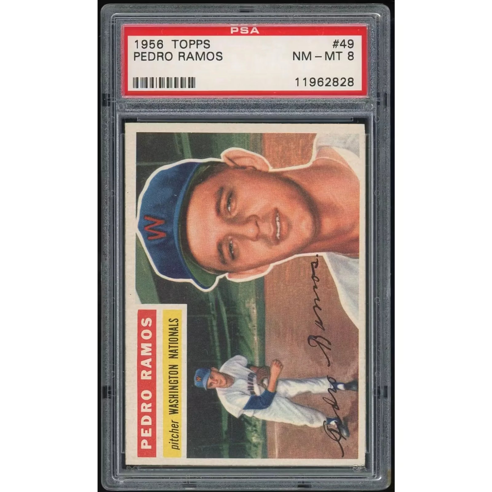 1956 Topps #49 Pedro Ramos Baseball Card | PSA 8