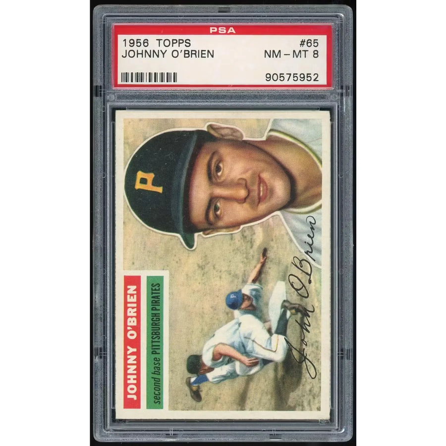 Johnny O'Brien 1956 Topps #65 Card | PSA 8