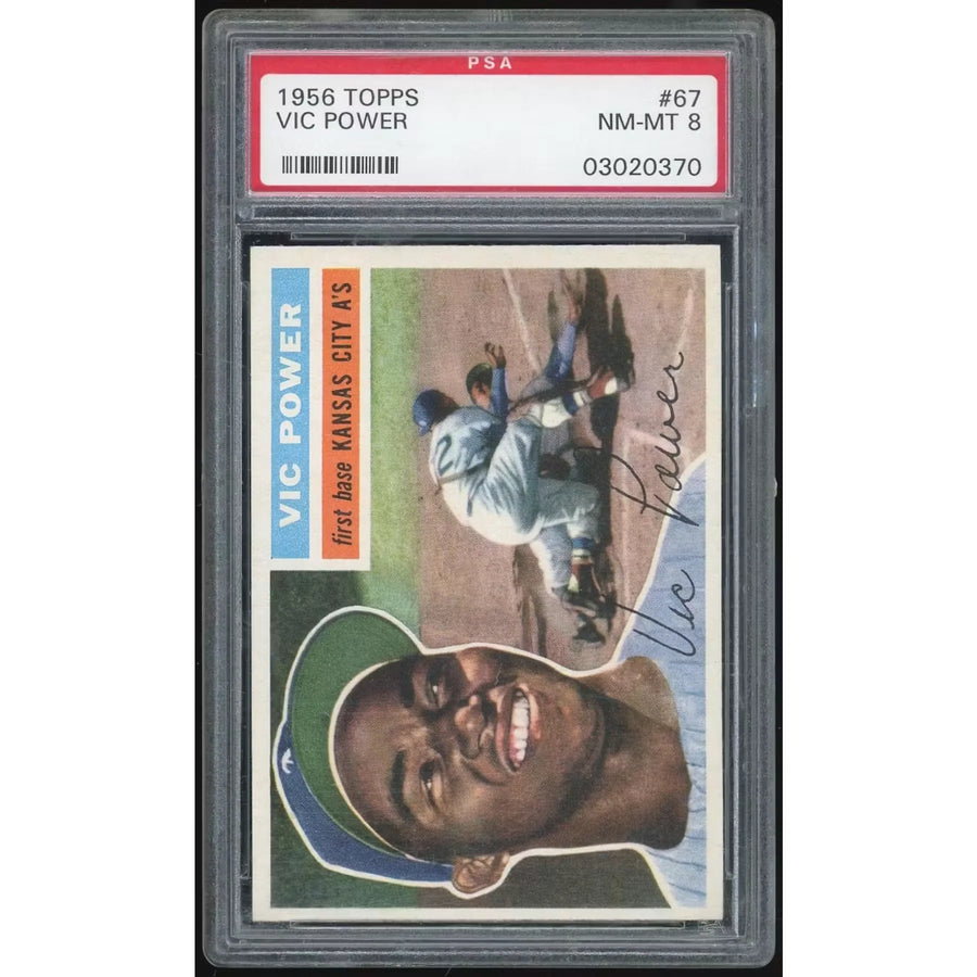1956 Topps #67 Vic Power Baseball Card | PSA 8