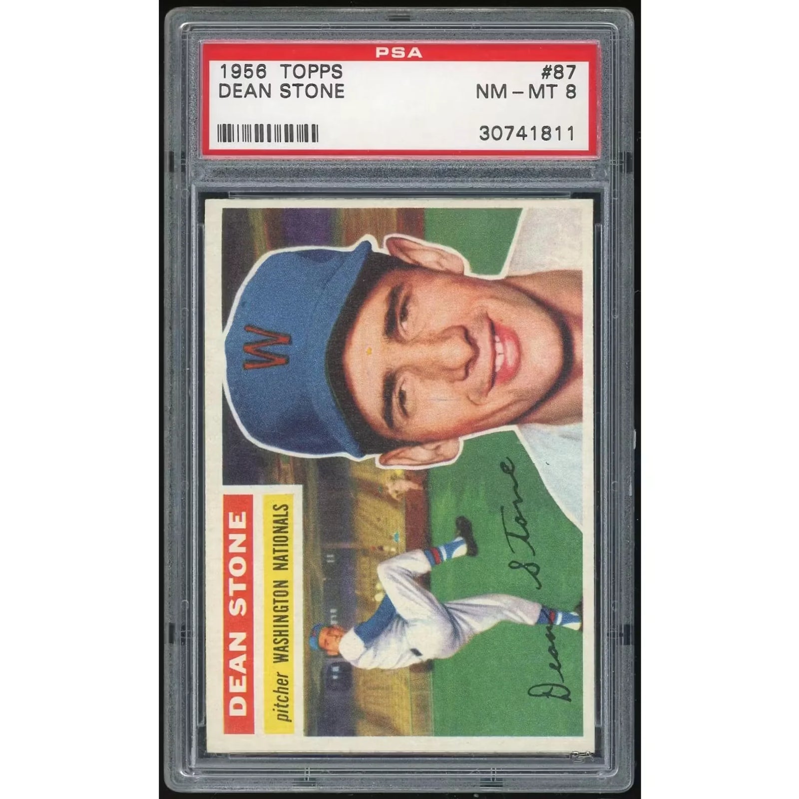 1956 Topps #87 Dean Stone Baseball Card | PSA 8
