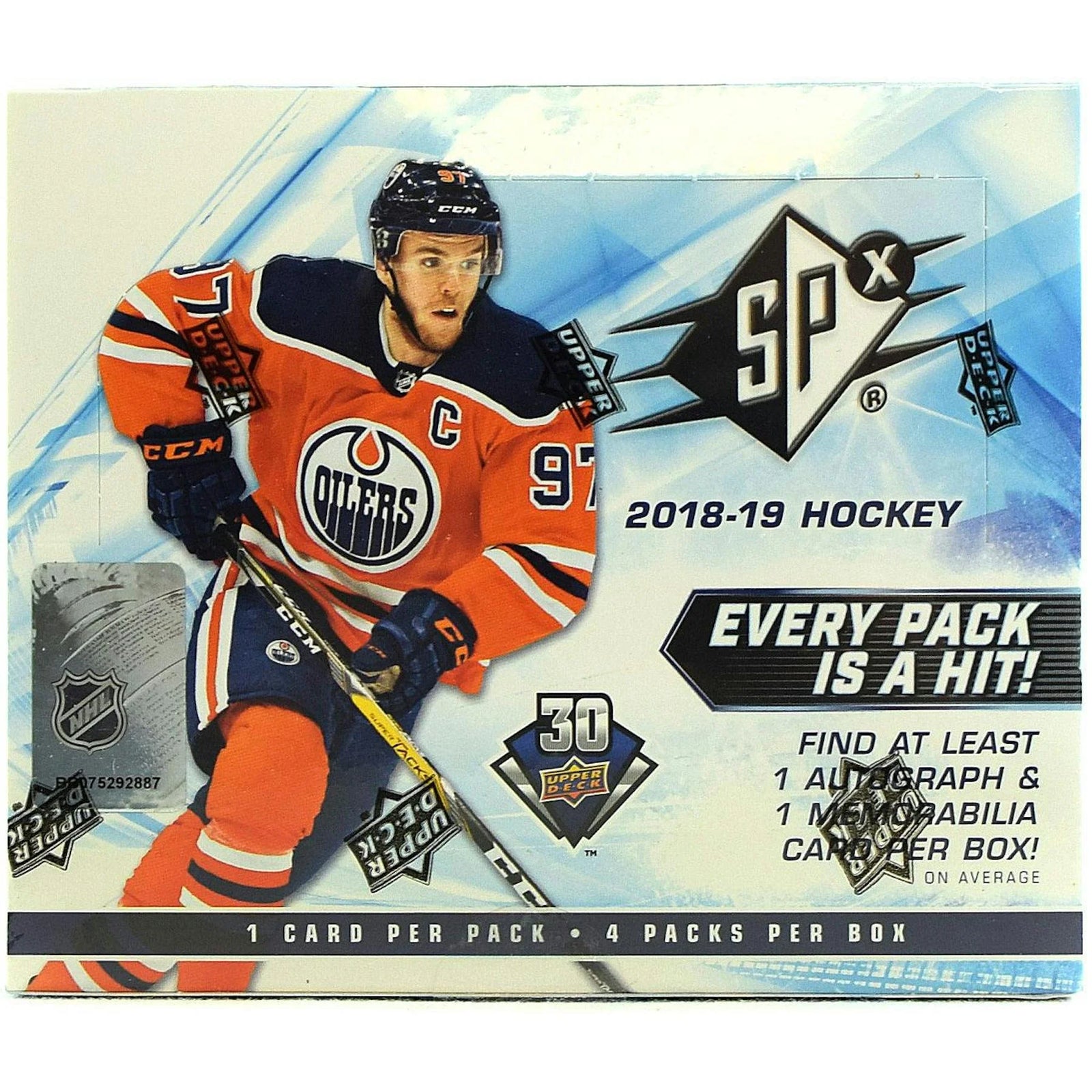 DRAFT - Just In 2018/19 Upper Deck SPx Hockey Hobby Box