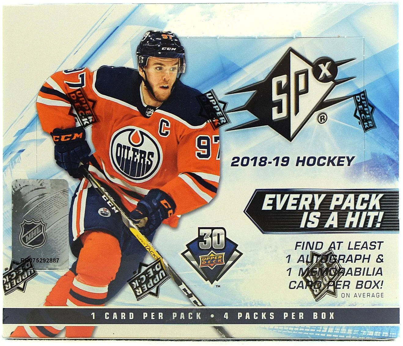 DRAFT - Just In 2018/19 Upper Deck SPx Hockey Hobby Box