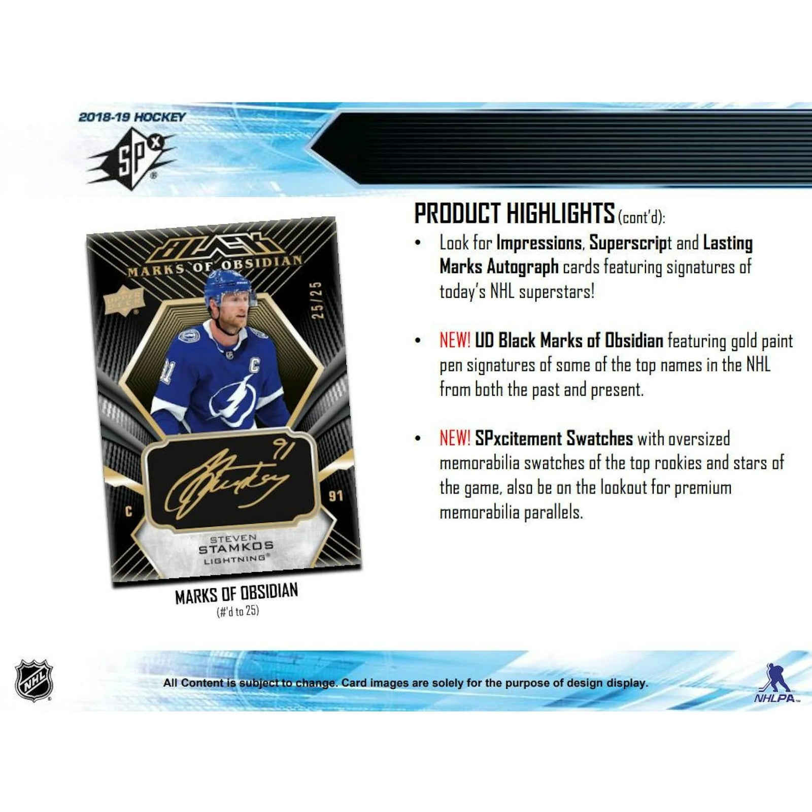 DRAFT - Just In 2018/19 Upper Deck SPx Hockey Hobby Box