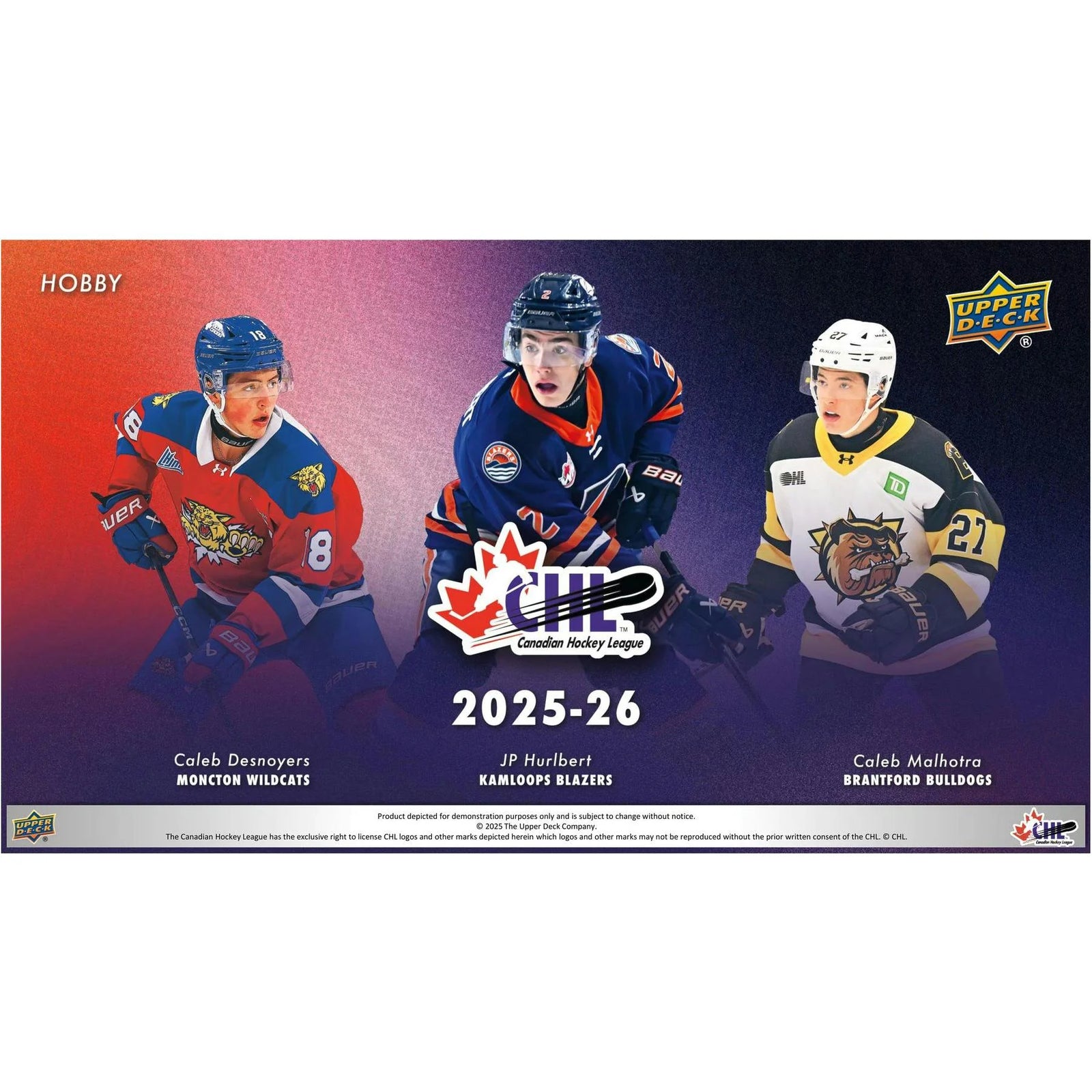 DRAFT - Presell 2025/26 Upper Deck CHL Hockey Hobby Box (Presell) Releases Jun. 17th, 2026