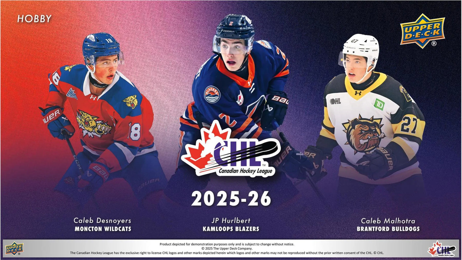 DRAFT - Presell 2025/26 Upper Deck CHL Hockey Hobby 16-Box Case (Presell) Releases Jun. 17th, 2026