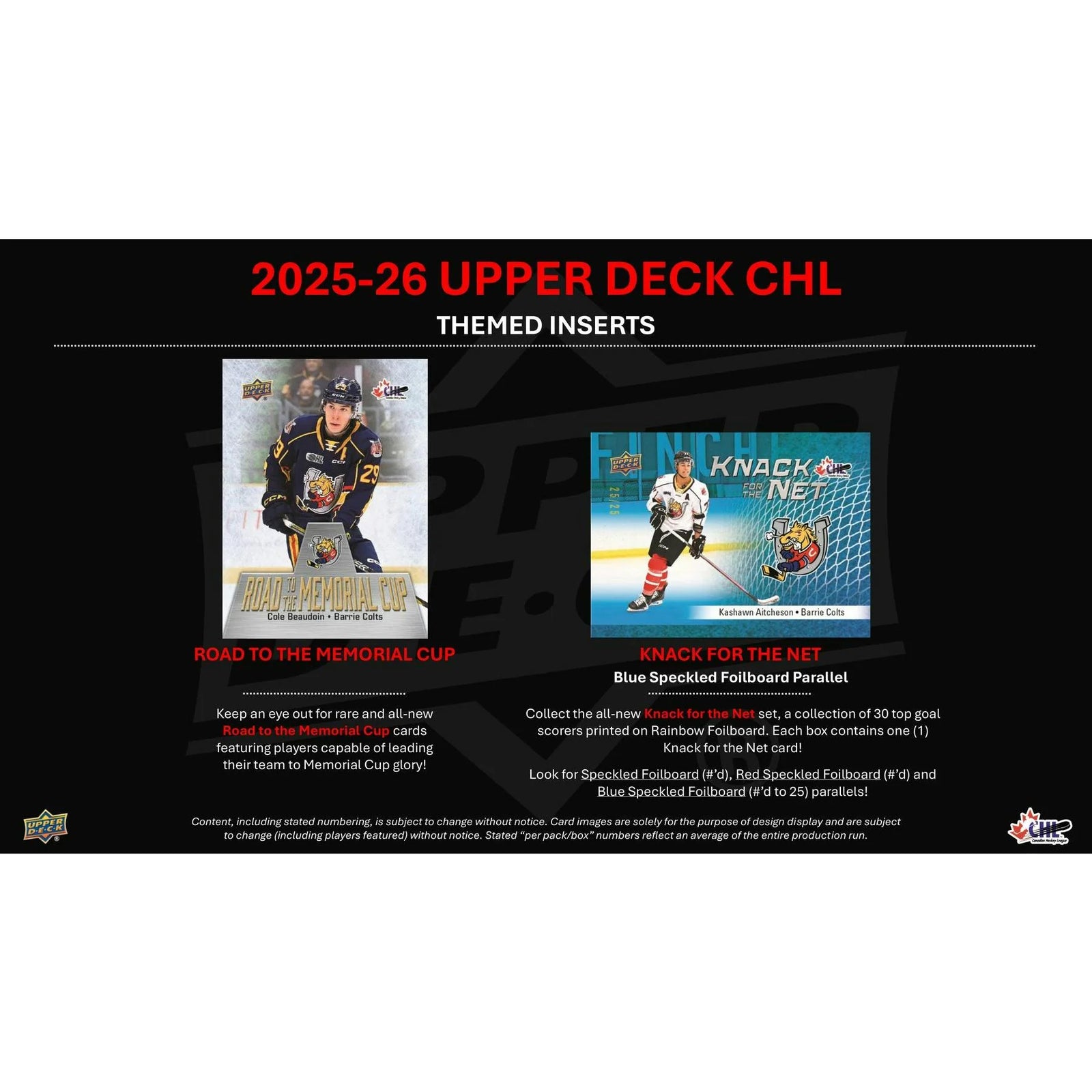 DRAFT - Presell 2025/26 Upper Deck CHL Hockey Hobby 16-Box Case (Presell) Releases Jun. 17th, 2026