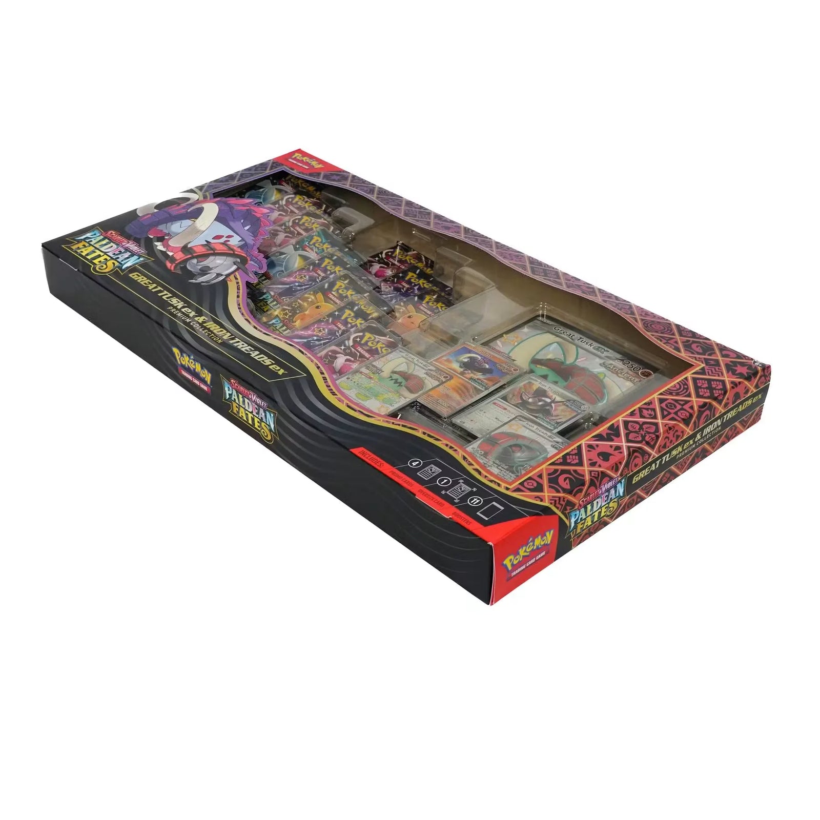 Pokemon Scarlet & Violet: Paldean Fates Great Tusk ex & Iron Threads ex Premium Collection Box (Ships Sealed Only)