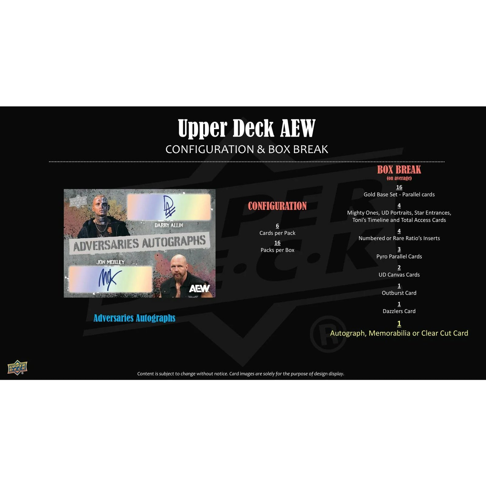 DRAFT - Presell 2026 Upper Deck AEW All Elite Wrestling Hobby Box (Presell) Releases Jun. 10th, 2026
