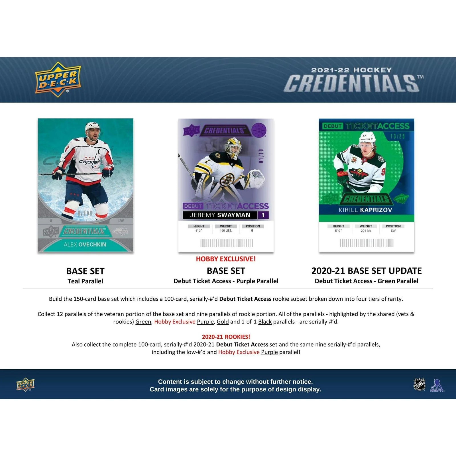 DRAFT - 2021-22 Upper Deck Credentials Hockey Hobby Box | dacardworld:BVCP0SIHDW