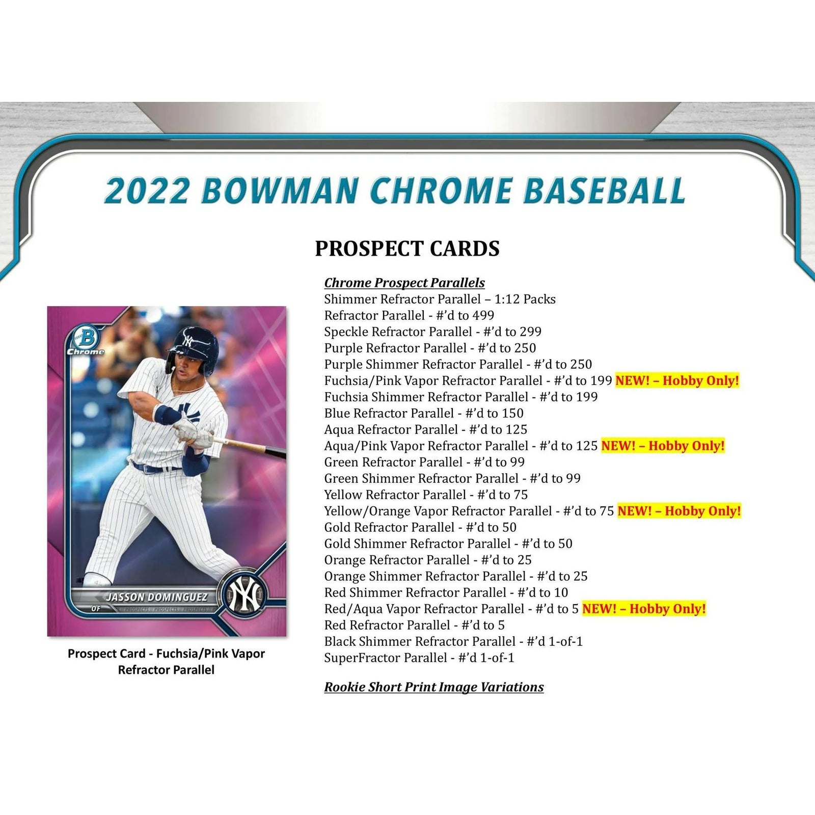 2022 Bowman Chrome Baseball Hobby Box (Ships Sealed Only) - D