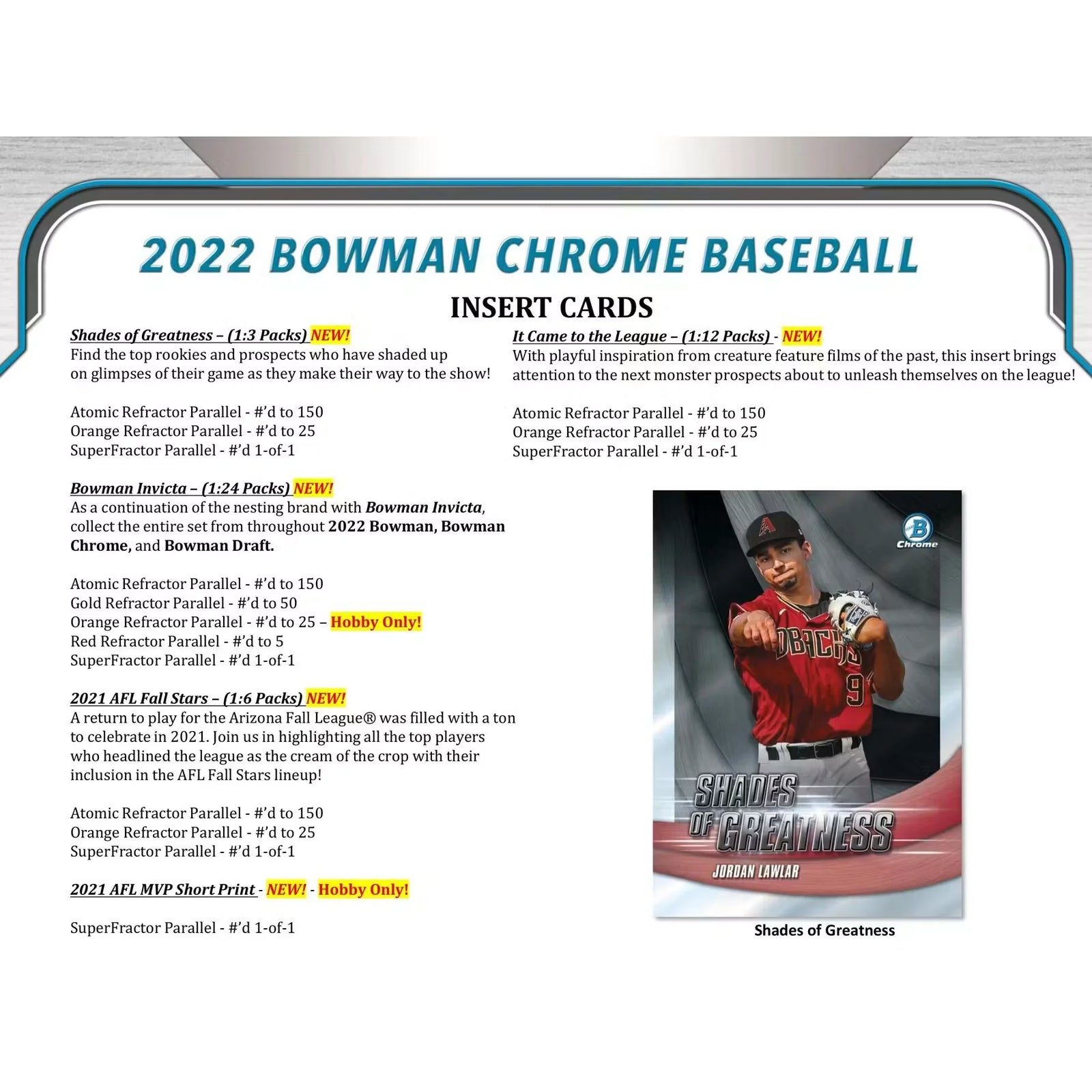 2022 Bowman Chrome Baseball Hobby Box (Ships Sealed Only) - D
