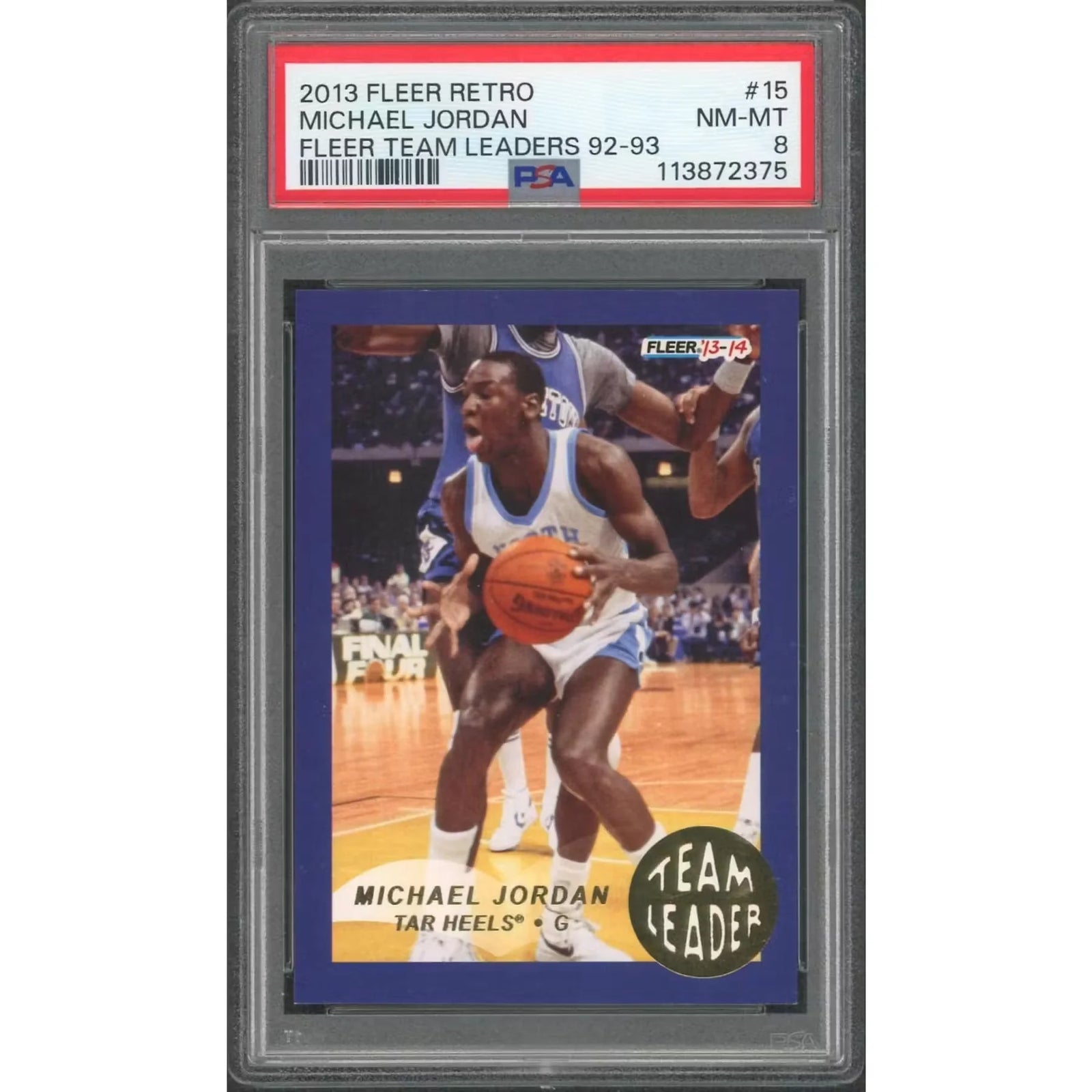Michael Jordan 2013-14 Fleer Retro Team Leaders #15 | PSA 8