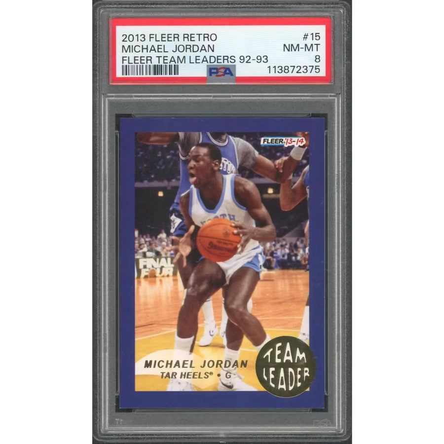 Michael Jordan 2013-14 Fleer Retro Team Leaders #15 | PSA 8