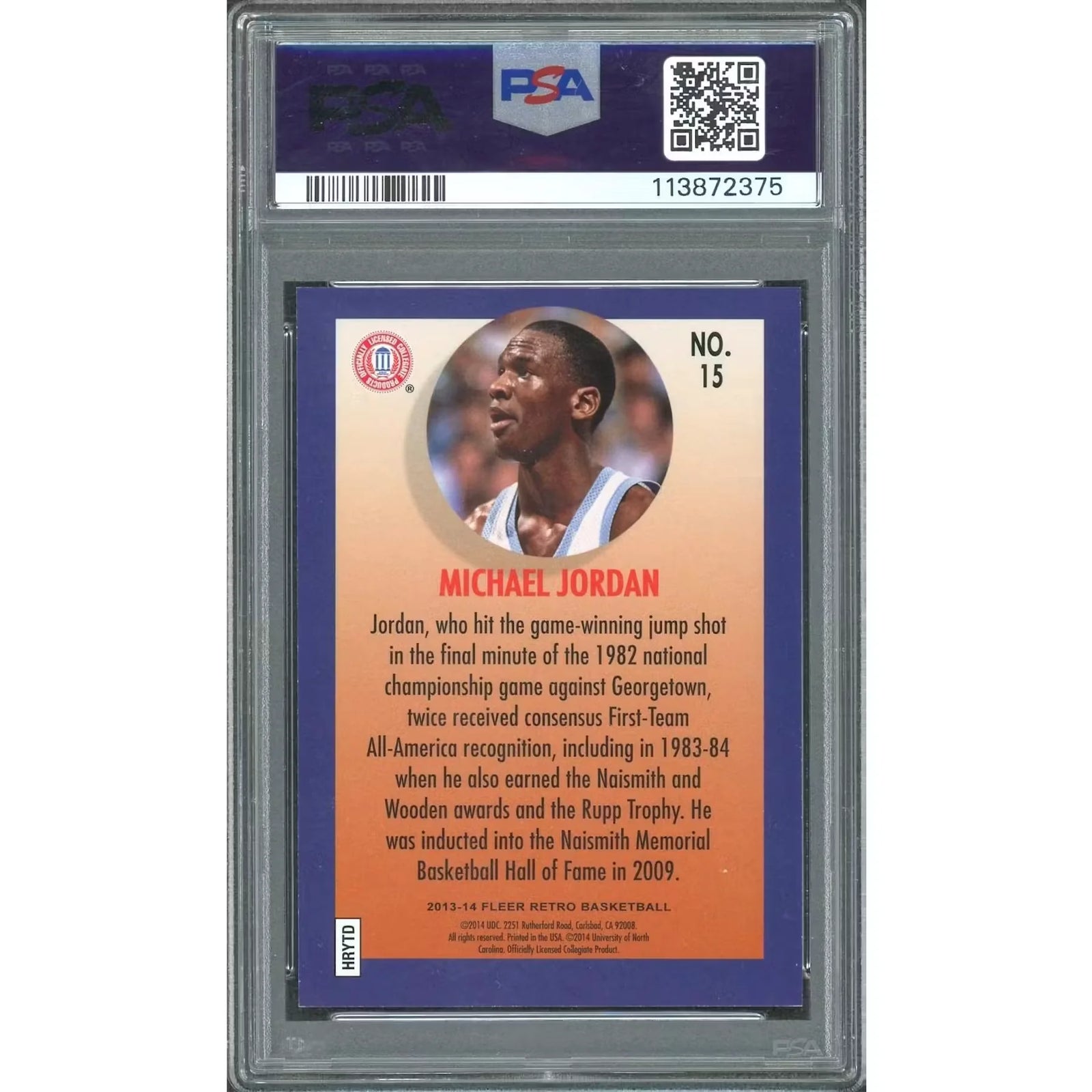 Michael Jordan 2013-14 Fleer Retro Team Leaders #15 | PSA 8
