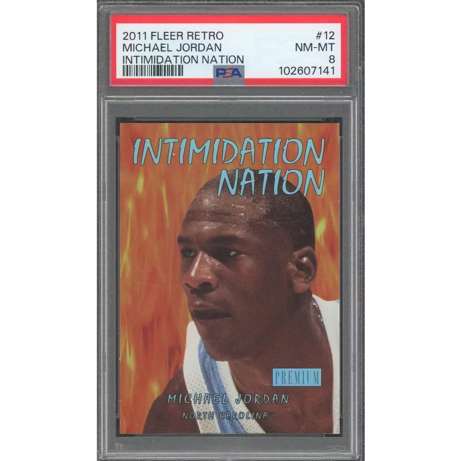 Michael Jordan 2011-12 Fleer Retro Intimidation Nation Card | PSA 8