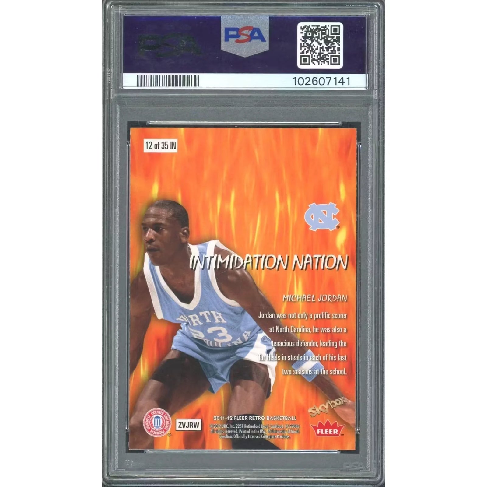 Michael Jordan 2011-12 Fleer Retro Intimidation Nation Card | PSA 8