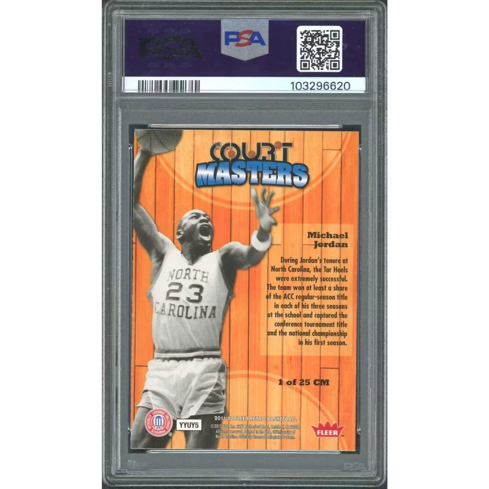 Michael Jordan 2011 Fleer Retro Ultra Court Masters Card | PSA 8