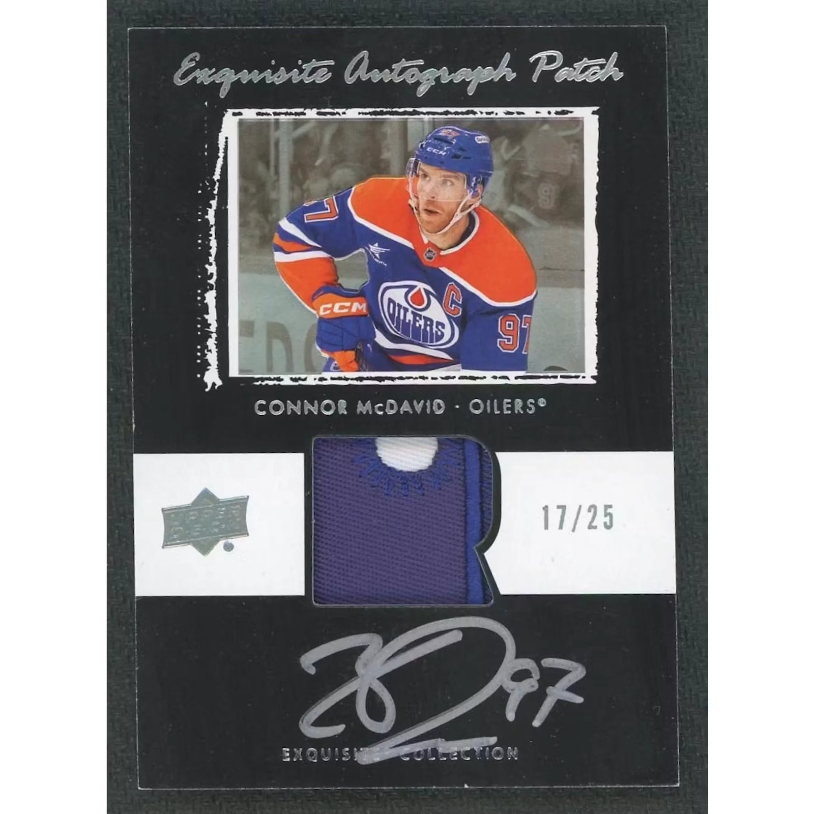 Connor McDavid Signed 2024-25 The Cup Exquisite Tribute Card | Black Patch Auto/25