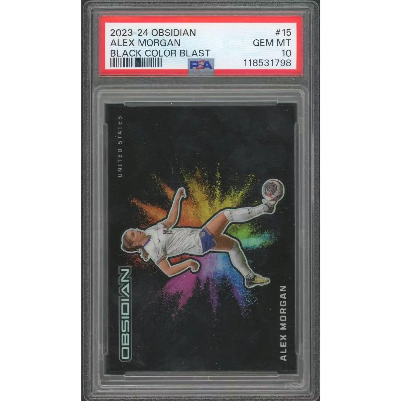 Alex Morgan 2023 Panini Obsidian Black Color Blast #15 | PSA 10